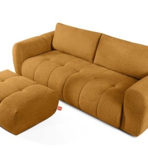 KONSIMO LIRA Sofa i puf, zestaw mebli do salonu, funkcja spania, japandi 792589 KONSIMO LIRA Sofa i puf, zestaw mebli do salonu, funkcja spania, japandi 792589