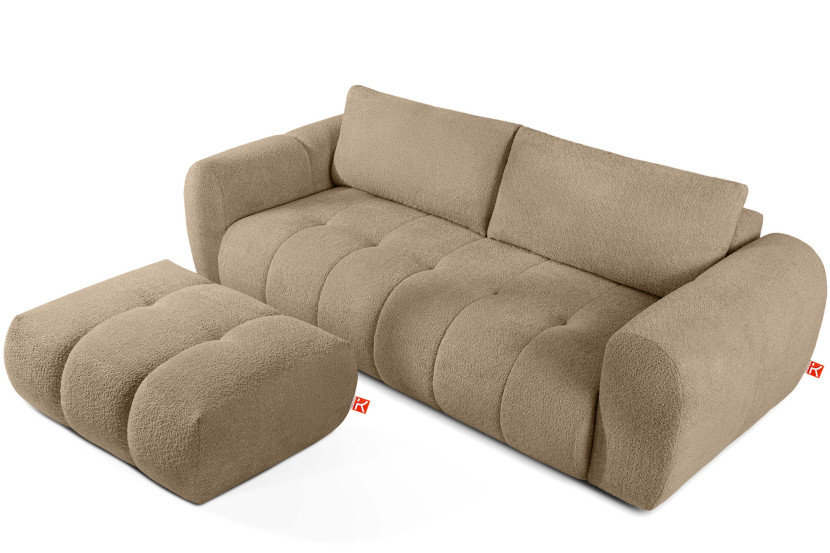 KONSIMO LIRA Sofa i puf, zestaw mebli do salonu, funkcja spania, japandi 792590