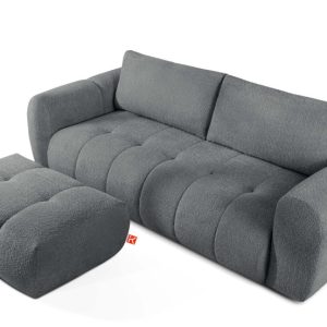 KONSIMO LIRA Sofa i puf, zestaw mebli do salonu, funkcja spania, japandi 792591 KONSIMO LIRA Sofa i puf, zestaw mebli do salonu, funkcja spania, japandi 792591