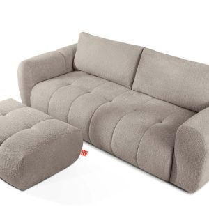 KONSIMO LIRA Sofa i puf, zestaw mebli do salonu, funkcja spania, japandi 792592 KONSIMO LIRA Sofa i puf, zestaw mebli do salonu, funkcja spania, japandi 792592