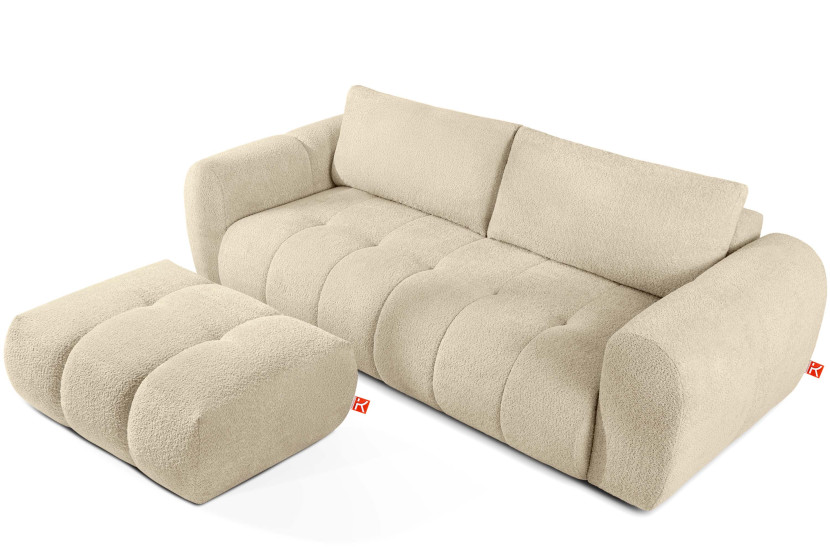 KONSIMO LIRA Sofa i puf, zestaw mebli do salonu, funkcja spania, japandi 792585