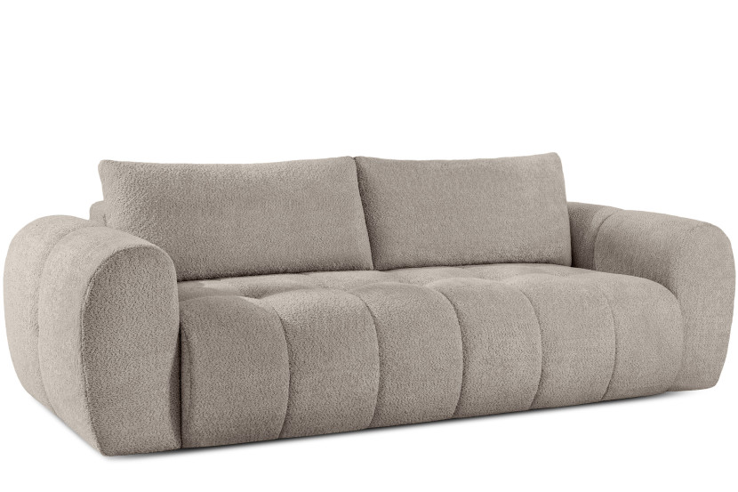 KONSIMO LIRA Sofa trzyosobowa rozkładana, z pojemnikiem na pościel, japandi 751920