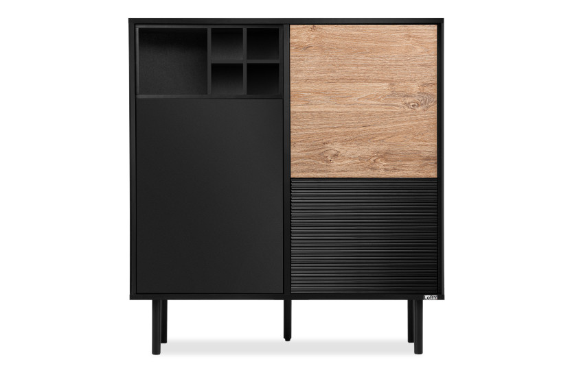 KONSIMO LOFTY Industrialna komoda 100 cm z czarną wstawką 807890