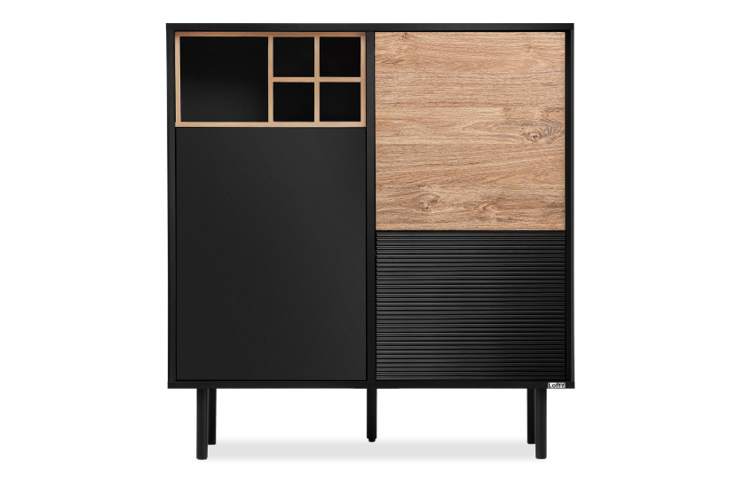KONSIMO LOFTY Industrialna komoda 100 cm z dębową wstawką 807887