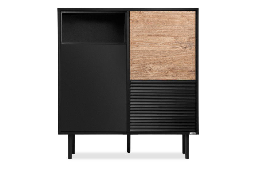 KONSIMO LOFTY Komoda w stylu loft na czarnych drewnianych nogach 807886