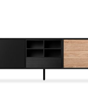 KONSIMO LOFTY Loftowa szafka RTV z szufladą i czarną wkładką 807465 KONSIMO LOFTY Loftowa szafka RTV z szufladą i czarną wkładką 807465