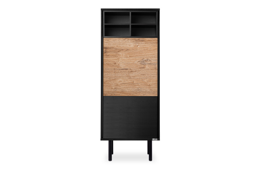 KONSIMO LOFTY Regał w stylu loft na wysokich nóżkach z ryflowaniem 808865