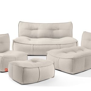 KONSIMO LOVIA Komplet ciemnobeżowych mebli do ogrodu, olefin 4 szt. 873857