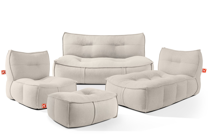 KONSIMO LOVIA Komplet ciemnobeżowych mebli do ogrodu, olefin 4 szt. 873857