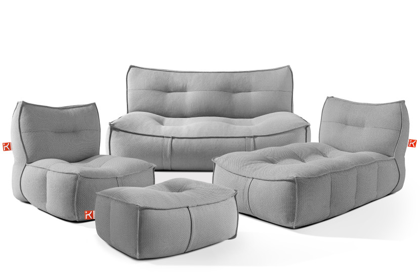 KONSIMO LOVIA Meble ogrodowe czarne, duży zestaw Modern Lounge, 5 os. 873864