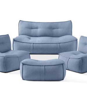 KONSIMO LOVIA Zestaw mebli ogrodowych Modern Lounge, granatowy, 5 os. 873849