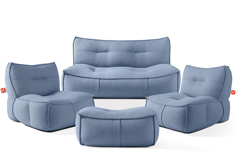KONSIMO LOVIA Zestaw mebli ogrodowych Modern Lounge, granatowy, 5 os. 873849