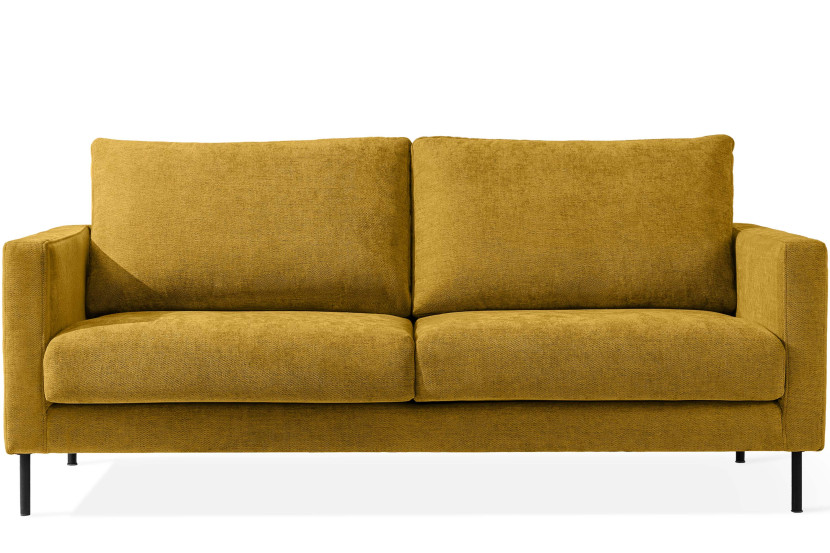 KONSIMO LUMO Trzyosobowa sofa na metalowych nóżkach, w stylu loft żółty 753836