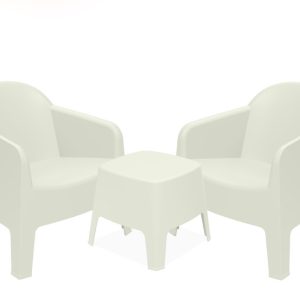 KONSIMO MALUS Komplet Foteli ze stolikiem na ogród/balkon, beżowy, 2 os. 871350 KONSIMO MALUS Komplet Foteli ze stolikiem na ogród/balkon, beżowy, 2 os. 871350
