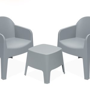 KONSIMO MALUS Komplet Stół i Krzesła na ogród/taras, szary, 2 os. 871108 KONSIMO MALUS Komplet Stół i Krzesła na ogród/taras, szary, 2 os. 871108