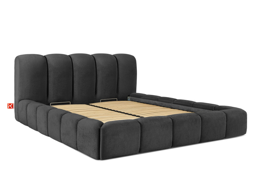 KONSIMO MERIDE nowoczesne dwuosobowe łóżko ze stelażem 200x200 cm 796261