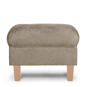 KONSIMO MILES Puf podnóżek beżowy hygge do salonu, drewniane nóżki 858927 KONSIMO MILES Puf podnóżek beżowy hygge do salonu, drewniane nóżki 858927
