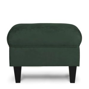 KONSIMO MILES Puf zielony welurowy elegancki do salonu, czarne nóżki 858925 KONSIMO MILES Puf zielony welurowy elegancki do salonu, czarne nóżki 858925
