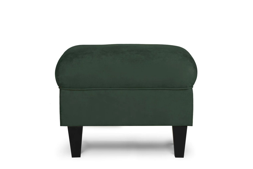 KONSIMO MILES Puf zielony welurowy elegancki do salonu, czarne nóżki 858925