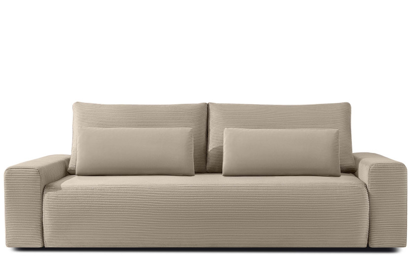 KONSIMO MOLLIS rozkładana sofa trzyosobowa, pojemnik na pościel, beżowy 726439