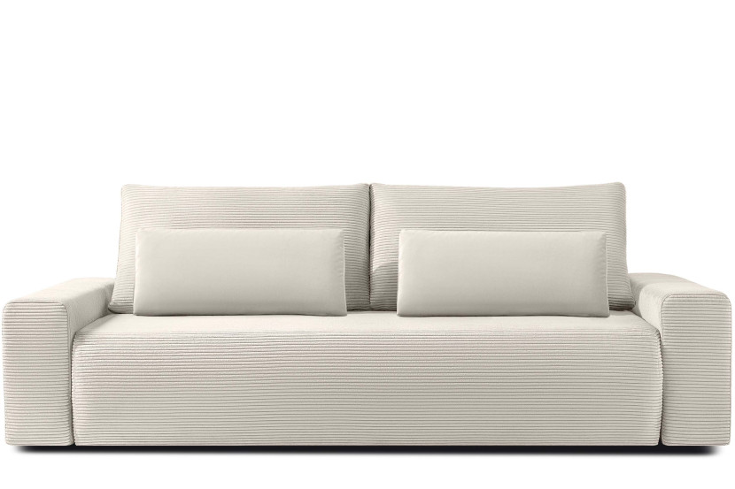 KONSIMO MOLLIS rozkładana sofa trzyosobowa, pojemnik na pościel, kremowy 726456