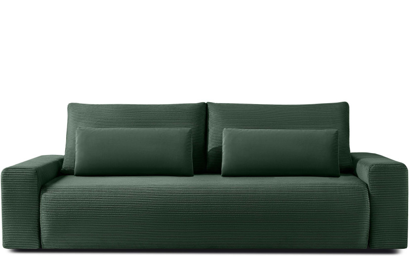 KONSIMO MOLLIS rozkładana sofa trzyosobowa, pojemnik na pościel, zielony 726440