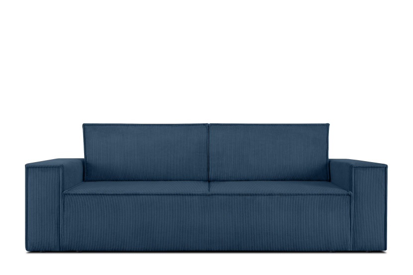 KONSIMO NAPI Sofa 3-os. z pojemnikiem na pościel, granatowy 297197