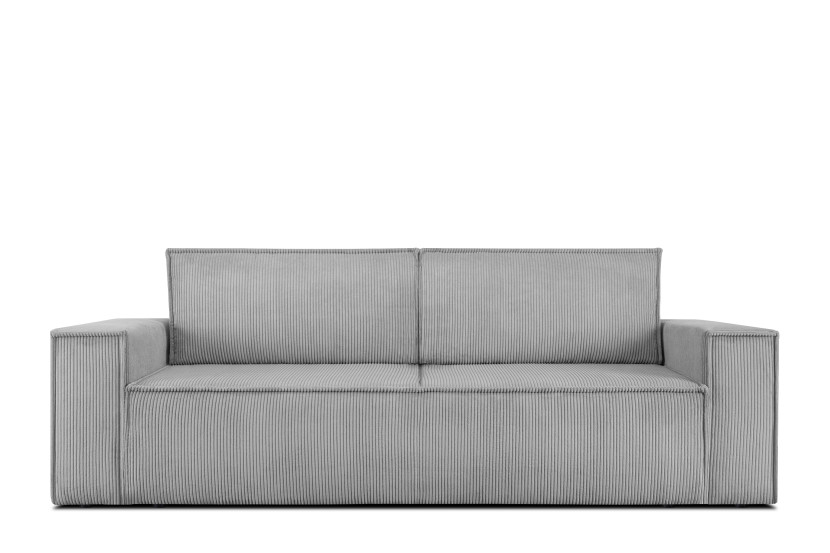 KONSIMO NAPI Sofa 3-os. z pojemnikiem na pościel, jasnoszara 297216