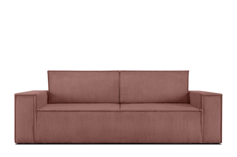 KONSIMO NAPI Sofa 3-osobowa z różową podstawą łóżka 297185