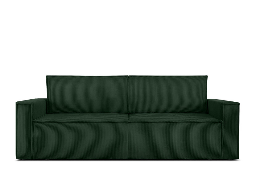 KONSIMO NAPI Sofa rozkładana 3-os. sztruks, ciemnozielonym 297178