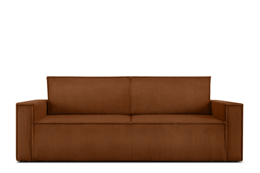 KONSIMO NAPI Sofa rozkładana 3-osobowa, sztruks czerwony 297219