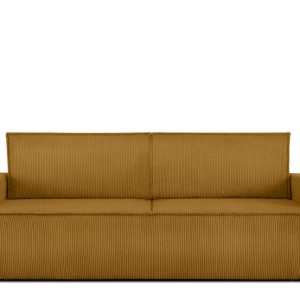 KONSIMO NAPI Sofa rozkładana 3-osobowa, sztruks żółty 297226 KONSIMO NAPI Sofa rozkładana 3-osobowa, sztruks żółty 297226