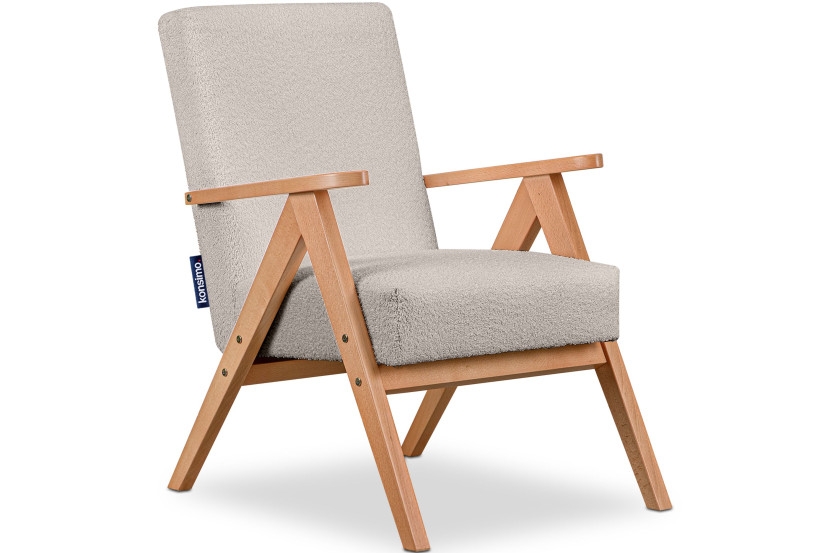 KONSIMO NASET Fotel z podłokietnikami w stylu vintage stelaż lite drewno 757954