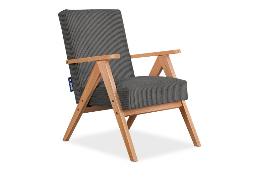 KONSIMO NASET Fotel z podłokietnikami w stylu vintage stelaż lite drewno 758018