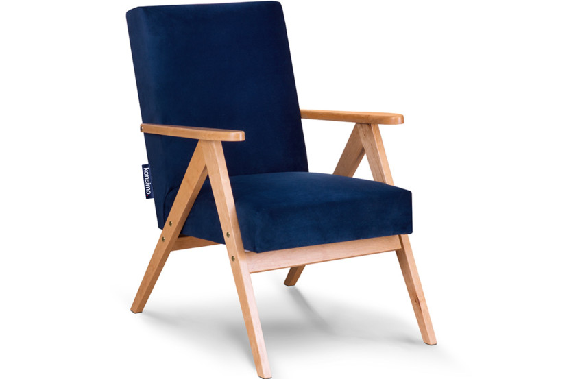 KONSIMO NASET Fotel z podłokietnikami w stylu vintage stelaż lite drewno 758021