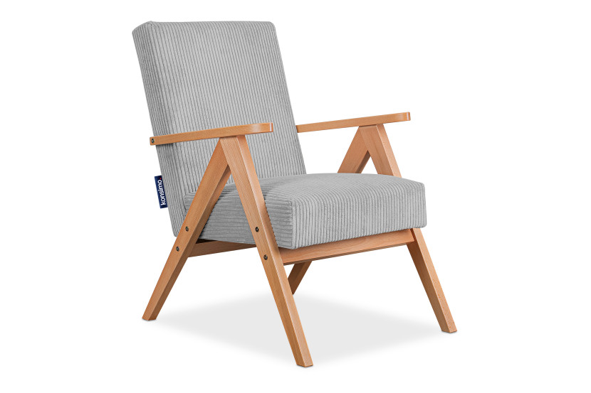 KONSIMO NASET Fotel z podłokietnikami w stylu vintage stelaż lite drewno 758025