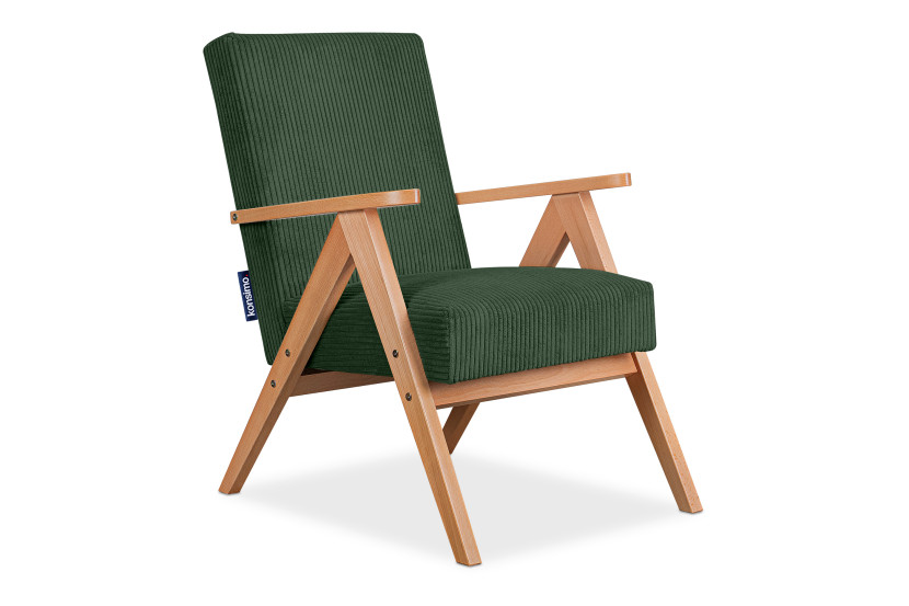 KONSIMO NASET Fotel z podłokietnikami w stylu vintage stelaż lite drewno 758035