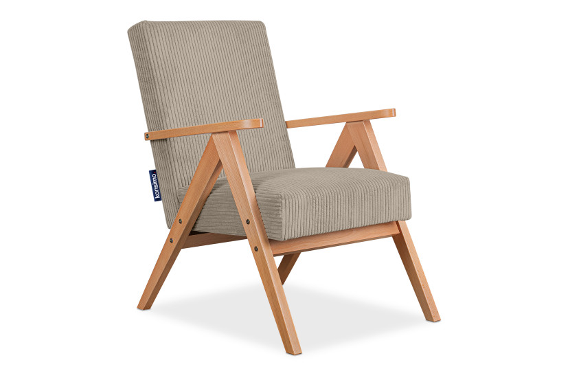 KONSIMO NASET Fotel z podłokietnikami w stylu vintage stelaż lite drewno 758053