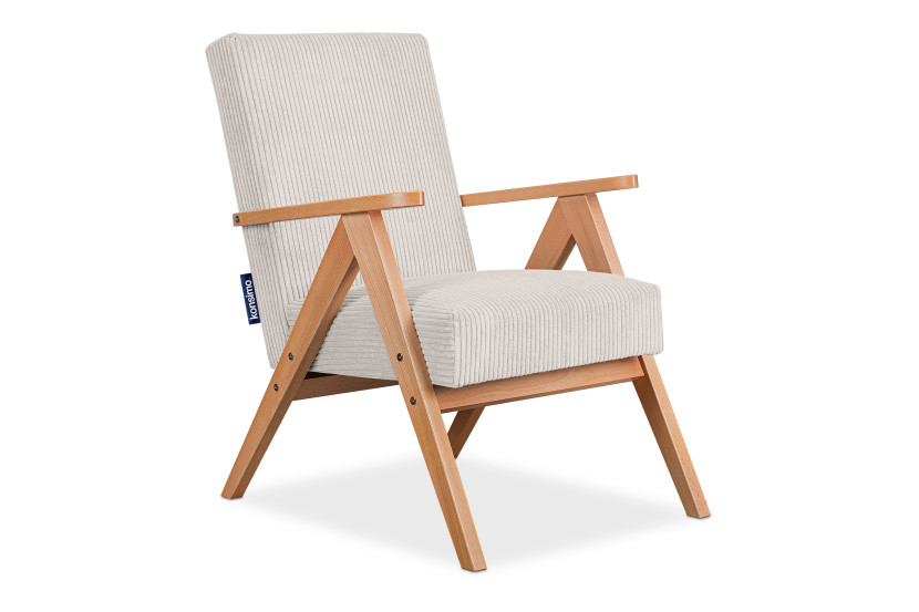 KONSIMO NASET Fotel z podłokietnikami w stylu vintage stelaż lite drewno 757960