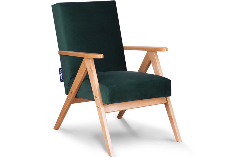 KONSIMO NASET Fotel z podłokietnikami w stylu vintage stelaż lite drewno 757982