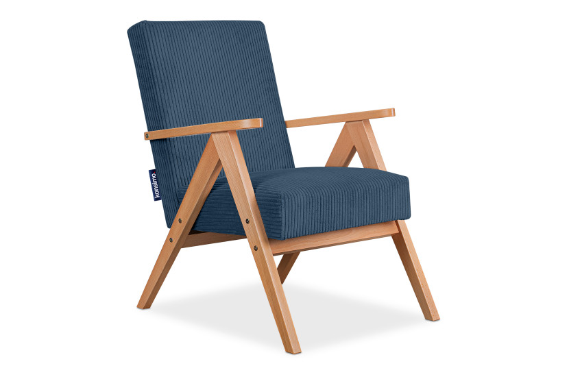 KONSIMO NASET Fotel z podłokietnikami w stylu vintage stelaż lite drewno 757995