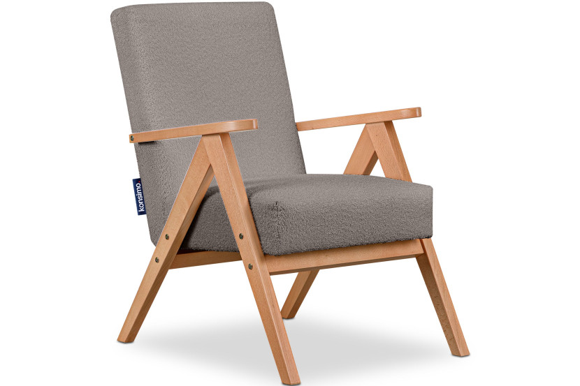 KONSIMO NASET Fotel z podłokietnikami w stylu vintage stelaż lite drewno 757998