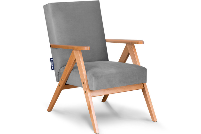 KONSIMO NASET Fotel z podłokietnikami w stylu vintage stelaż lite drewno 758000