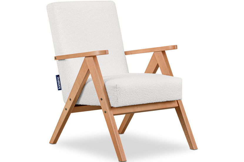 KONSIMO NASET Fotel z podłokietnikami w stylu vintage stelaż lite drewno 757948