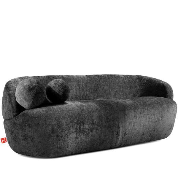 KONSIMO NELUM sofa organiczna forma, w stylu nowoczesnym, szenil, grafit 725937
