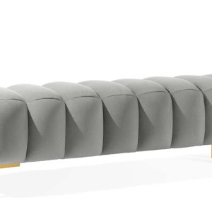 KONSIMO PECCO II Elegancka pufa na korytarz, do sypialni 160cm, złote nogi 753849 KONSIMO PECCO II Elegancka pufa na korytarz, do sypialni 160cm, złote nogi 753849