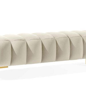 KONSIMO PECCO II Elegancka pufa na korytarz, do sypialni 160cm, złote nogi 753848 KONSIMO PECCO II Elegancka pufa na korytarz, do sypialni 160cm, złote nogi 753848