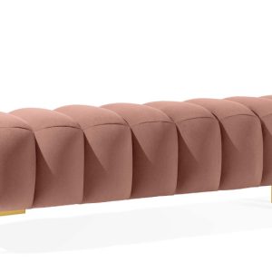 KONSIMO PECCO II Elegancka pufa na korytarz, do sypialni 160cm, złote nogi 753859 KONSIMO PECCO II Elegancka pufa na korytarz, do sypialni 160cm, złote nogi 753859