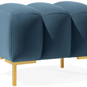 KONSIMO PECCO II Mała pufa 60 cm, tkanina welurowa, elegancka, złote nogi 754040 KONSIMO PECCO II Mała pufa 60 cm, tkanina welurowa, elegancka, złote nogi 754040