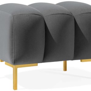KONSIMO PECCO II Mała pufa 60 cm, tkanina welurowa, elegancka, złote nogi 754045 KONSIMO PECCO II Mała pufa 60 cm, tkanina welurowa, elegancka, złote nogi 754045